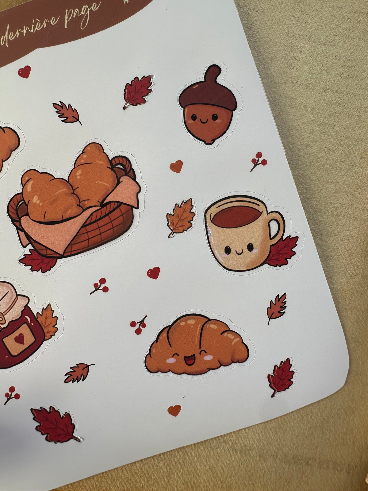 Planche de stickers automne gourmand