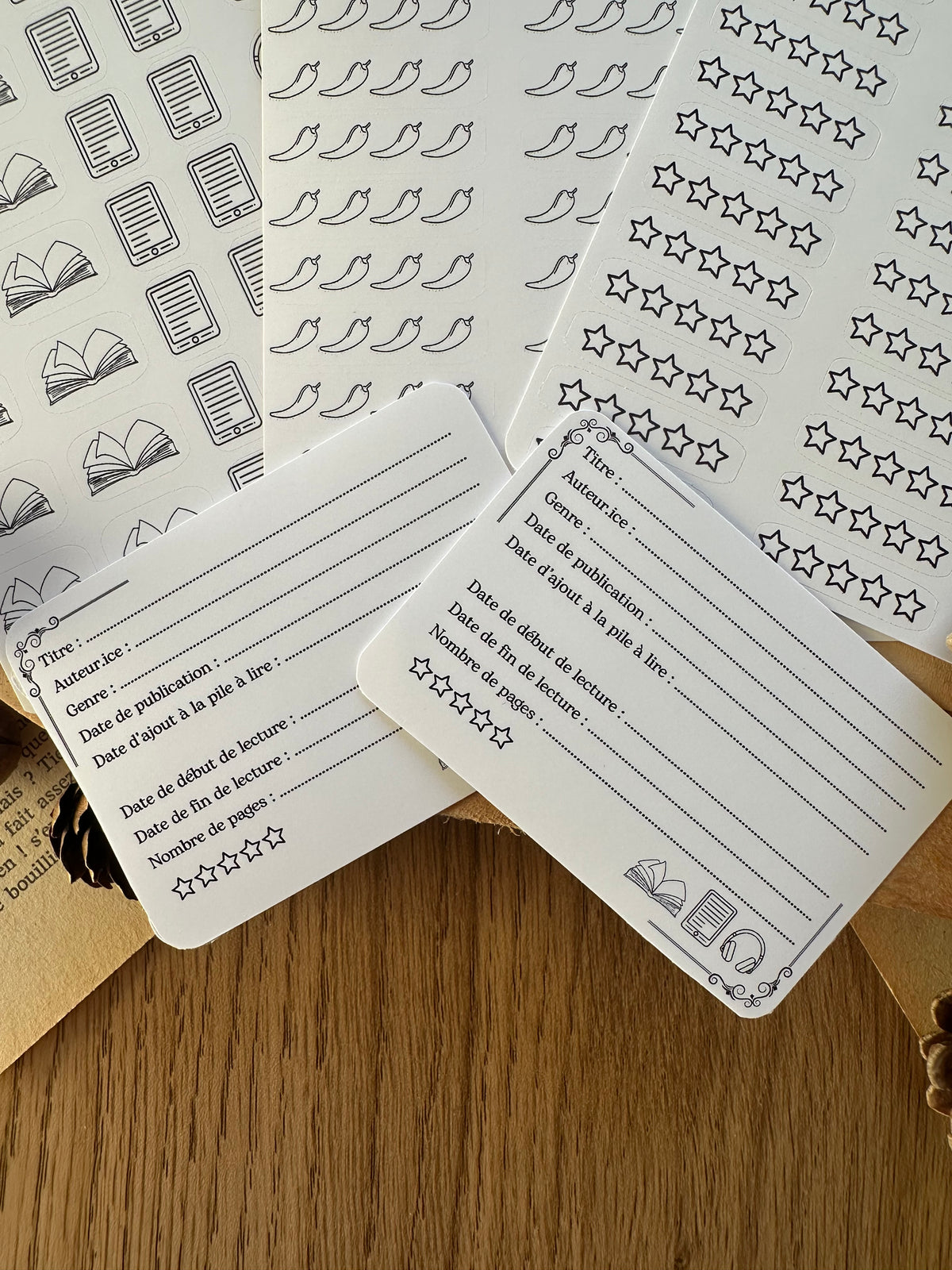 Kit de stickers carnet de lecture