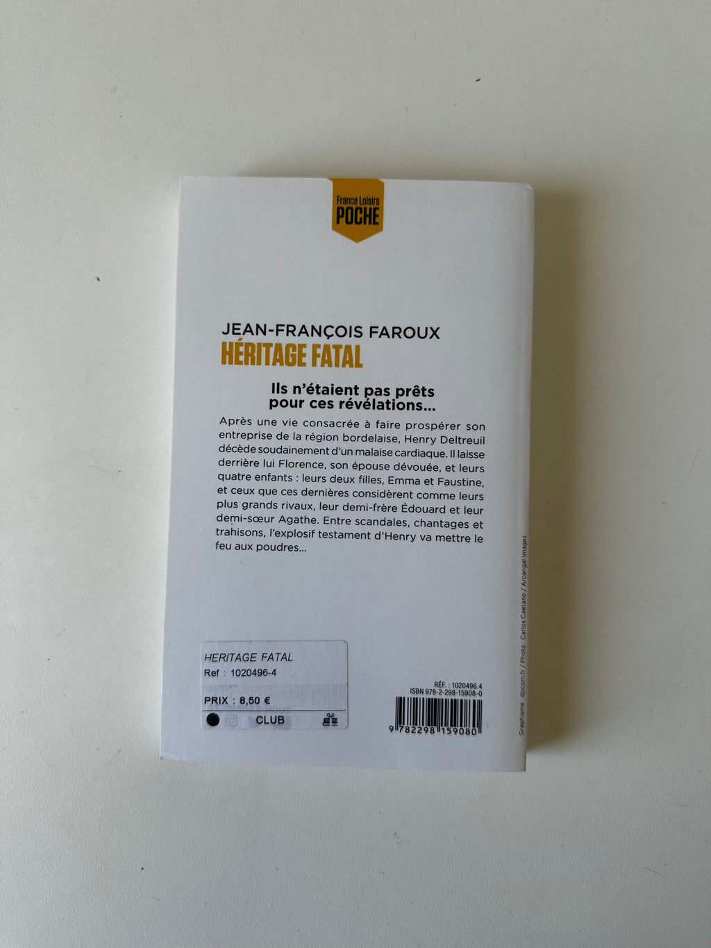 Héritage fatal - Jean-François Faroux - Poche occasion